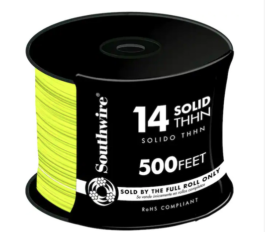 500 ft. 14 Yellow Solid CU THHN Tracer Wire - 9647113