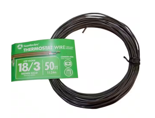 50 ft. 18/3 Brown Solid CU CL2 Thermostat Wire - 9100303