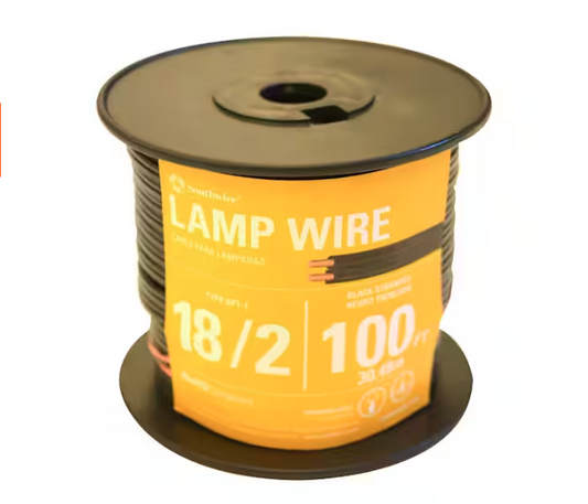 100 ft. 18/2 Black Stranded CU SPT-1 Lamp Wire - 91003109767