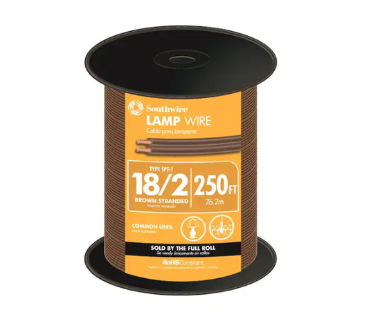 250 ft. 18/2 Brown Stranded CU SPT-1 Lamp Wire - 9278173