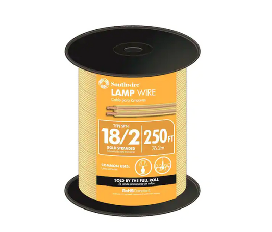 250 ft. 18/2 Gold Stranded CU SPT-1 Lamp Wire - 9278203