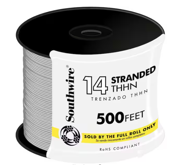 500 ft. 14 Gray Stranded CU THHN Wire - 9222387