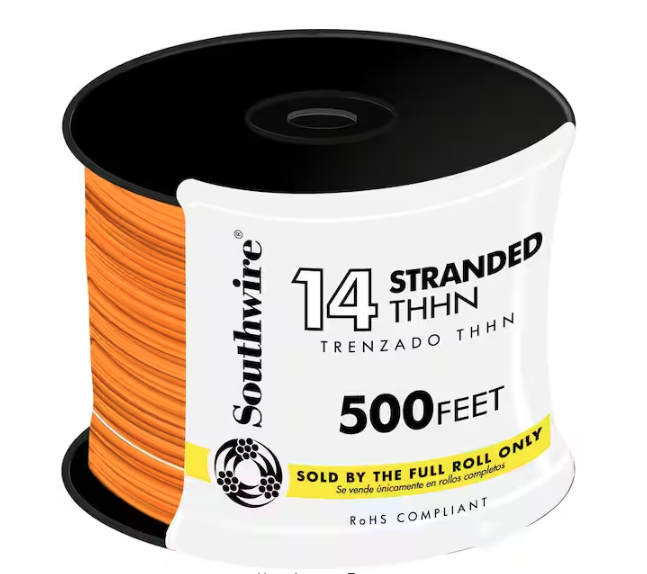 500 ft. 14 Orange Stranded CU THHN Wire - 9588085