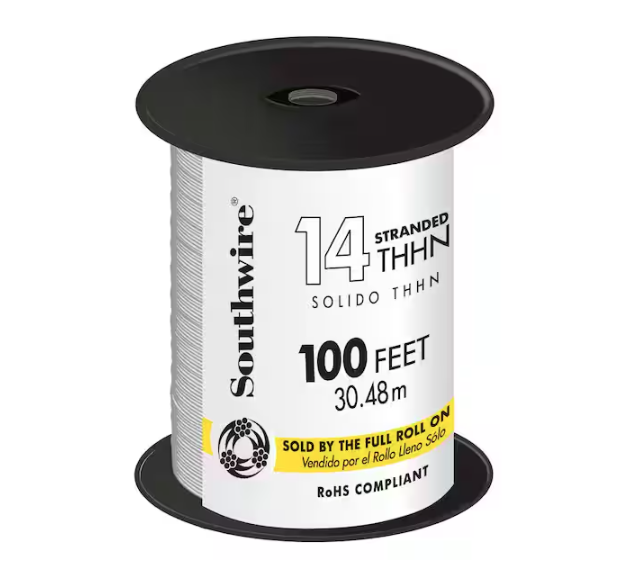 100 ft. 14 White Stranded CU THHN Wire - 9710851