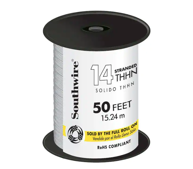 50 ft. 14 White Stranded CU THHN Wire - 9700286