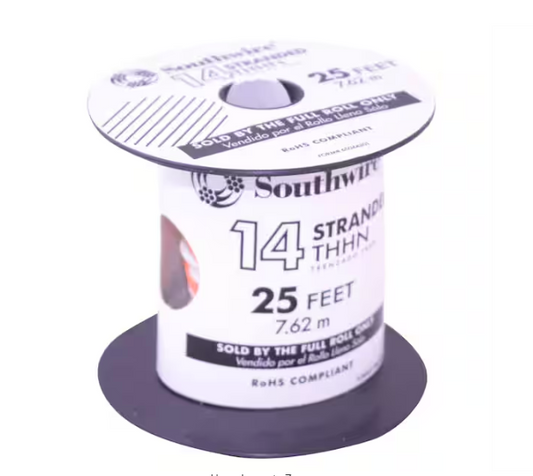 25 ft. 14 White Stranded CU THHN Wire - 9198693