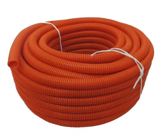 1 in. Dia. x 100 ft. Orange Flexible Corrugated Polyethylene Non Split Tubing and Convoluted Wire Loom - 91005061526