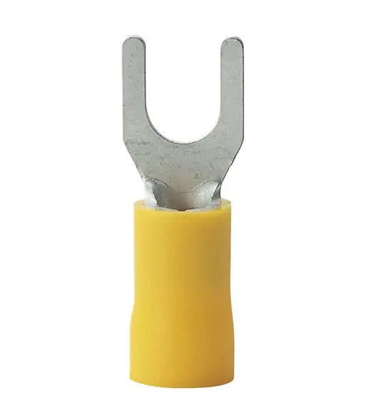 12 - 10 AWG #8 - 10 Stud Size Spade Terminals, Yellow (15-Pack) - 9433737
