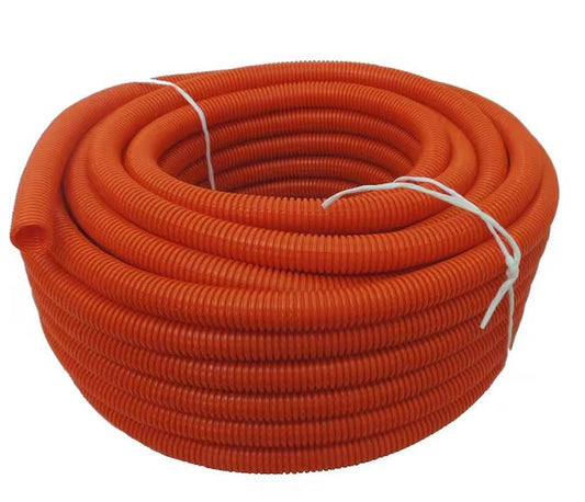 2 in. Dia. x 100 ft. Orange Flexible Corrugated Polyethylene Non Split Tubing and Convoluted Wire Loom - 91005061528