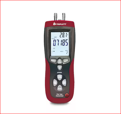 DPR400 Digital Differential Pressure, Airflow and Pitot Tube Meter with Certificate of Traceability to N.I.S.T. - 91011138757