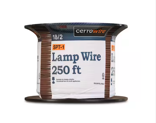 250 ft. 18/2 Brown Stranded Copper Lamp Wire - 9278173