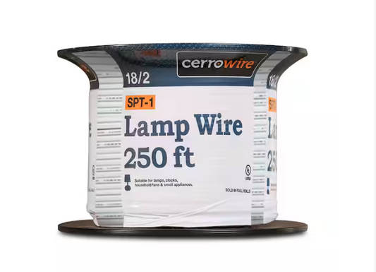 250 ft. 18/2 White Stranded Copper Lamp Wire - 9278157