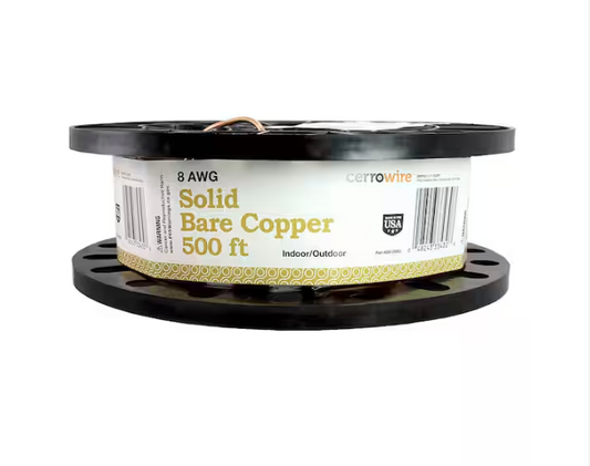 500 ft. 8-Gauge Solid SD Bare Copper Grounding Wire - 9224359