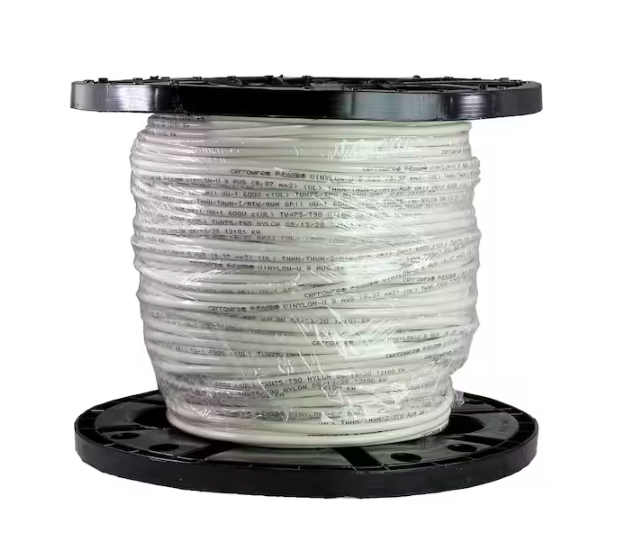 500 ft. 8 Gauge White Stranded Copper THHN Wire - 9320412