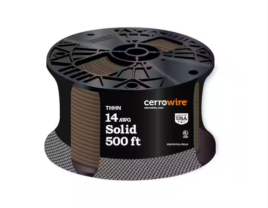 500 ft. 14 Gauge Brown Solid Copper THHN Wire - 9758184