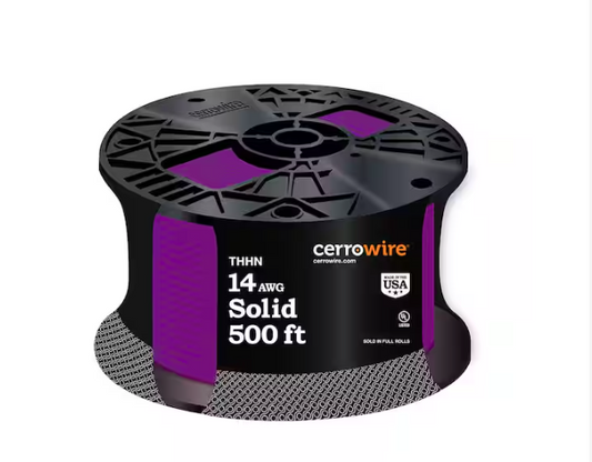 500 ft. 14 Gauge Purple Solid Copper THHN Wire - 91003220966