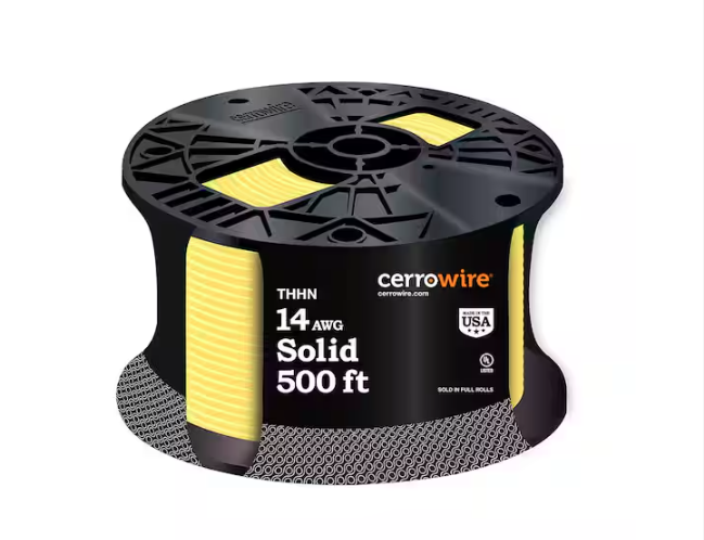 500 ft. 14 Gauge Yellow Solid Copper THHN Wire - 9647113