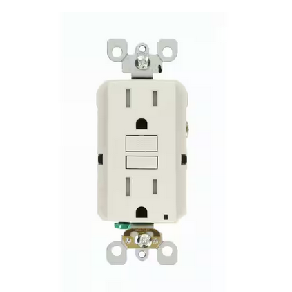 15 Amp 125-Volt Duplex SmarTest Self-Test SmartlockPro Tamper Resistant GFCI Outlet, Light Almond - 91001370840
