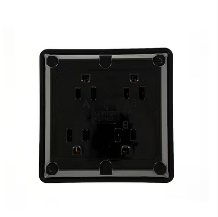 15 Amp Industrial Grade Heavy Duty 4-in-1 Grounding Outlet, Black