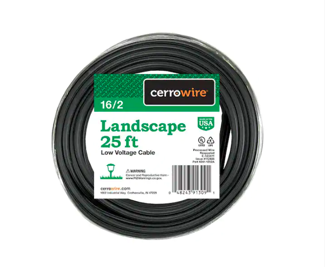 25 ft. 16/2 Black Stranded Low-Voltage Landscape Lighting Wire - 91002520540