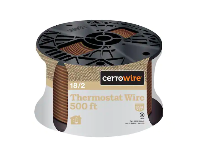 500 ft. 18/2 Brown Solid Copper CL2R Thermostat Wire - 9278297