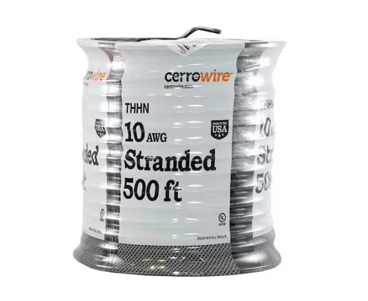 500 ft. 10 Gauge Black Stranded Copper THHN Wire - 9320331