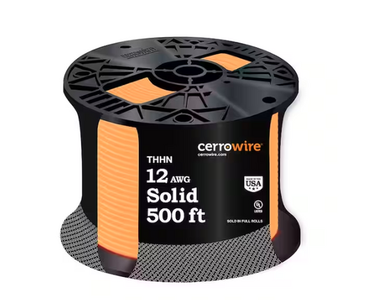 500 ft. 12 Gauge Orange Solid Copper THHN Wire - 9901613