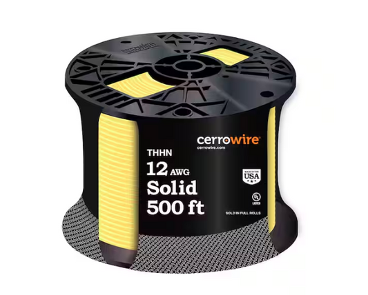 500 ft. 12 Gauge Yellow Solid Copper THHN Wire - 9342602