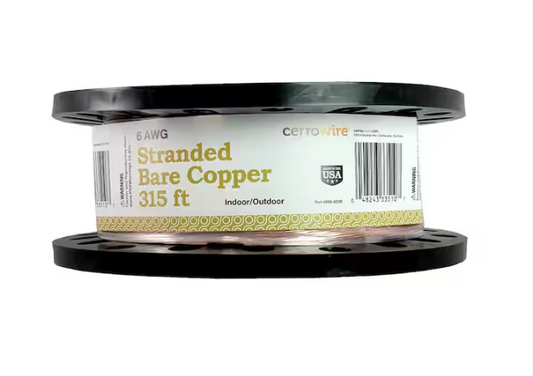 315 ft. 6-Gauge Stranded SD Bare Copper Grounding Wire - 9732114