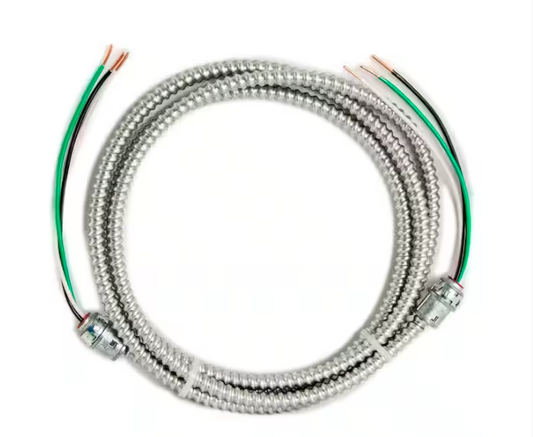 8 ft., 12/2 Solid CU MC (Metal Clad) Armorlite Modular Assembly Quick Cable Whip - 91000043482