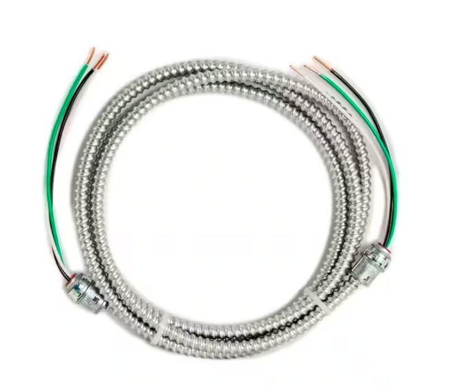 15 ft., 12/2 Solid CU MC (Metal Clad) Armorlite Modular Assembly Quick Cable Whip - 91000043487