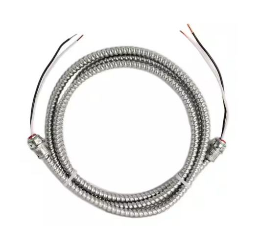 12/2 x 8 ft. Solid CU BX/AC (Duraclad) Armored Steel Cable Whip - 91000974425