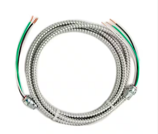 12 ft., 12/2 Solid CU MC (Metal Clad) Armorlite Modular Assembly Quick Cable Whip - 91000043485