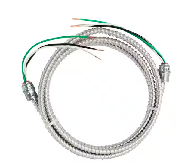 12/2 x 10 ft. Stranded CU MC (Metal Clad) Armorlite Modular Assembly Quick Cable Whip - 91000892294