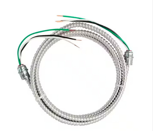 12/2 x 8 ft. Stranded CU MC (Metal Clad) Armorlite Modular Assembly Quick Cable Whip - 91000892284