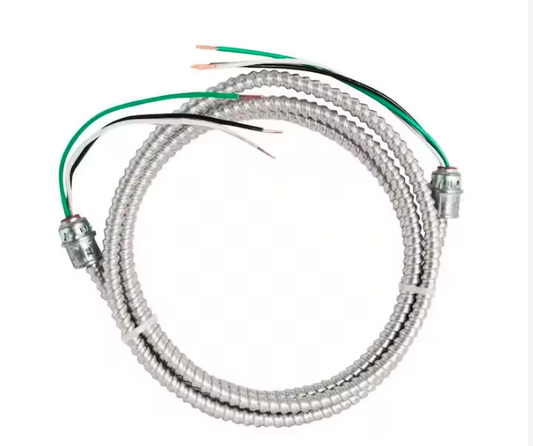 12/2 x 12 ft. Stranded CU MC (Metal Clad) Armorlite Modular Assembly Quick Cable Whip - 91000892305