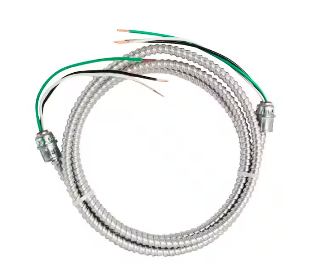 12/2 x 15 ft. Stranded CU MC (Metal Clad) Armorlite Modular Assembly Quick Cable Whip - 91000892333