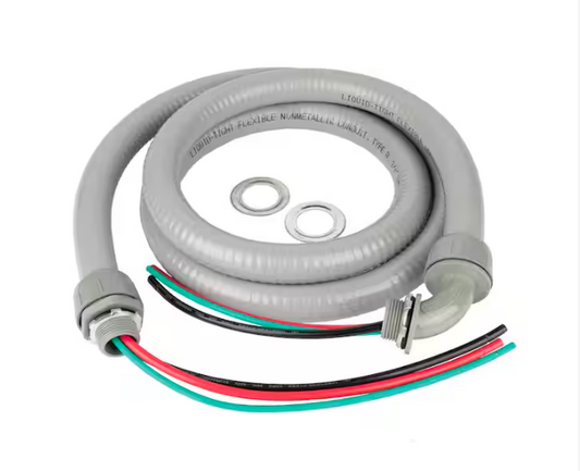 3/4 in. x 6 ft. 8/2 and 10/1 Non-Metallic Flexible PVC Conduit A/C Whip Cable - 91007052550