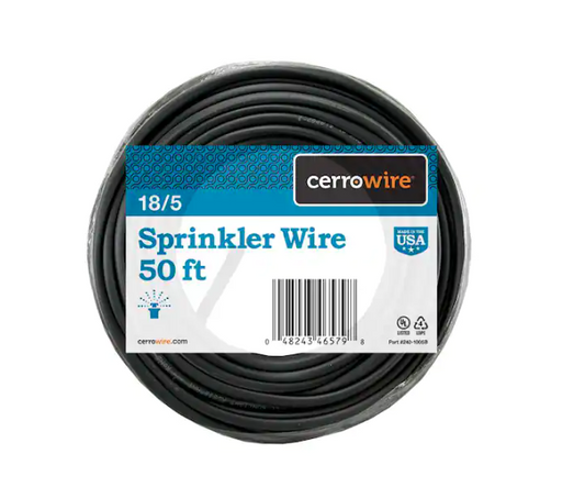 50 ft. 18/5 Black Solid Copper Sprinkler Wire - 9881839