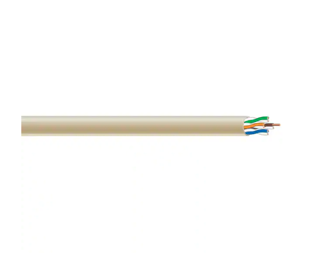 300 ft. Tan 24/4 Solid CU CAT5e CMR-CMX Indoor/Outdoor Data Cable - 91005649564