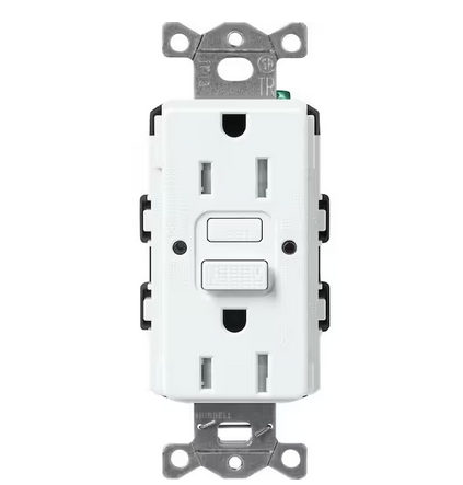 Claro 15-Amp Tamper Resistant Duplex Receptacle, Glacier White (SCR-15-GFST-GL) - 91009501817