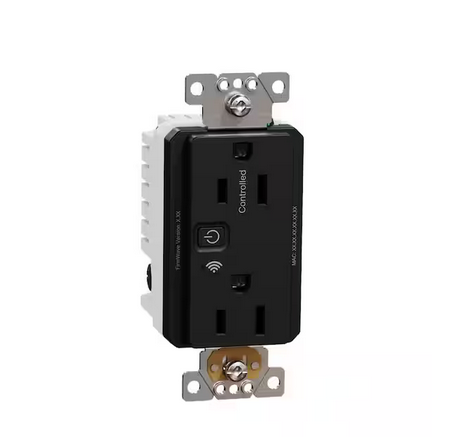 X Series 15 Amp 125-Volt Tamper Resistant Indoor Wi-Fi Energy Monitoring Duplex Outlet Back Wire Receptacle Matte Black - 91007763832