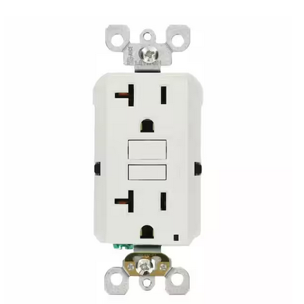 20 Amp Self-Test SmartlockPro Slim GFCI Duplex Outlet, White (3-Pack) - 91001370849