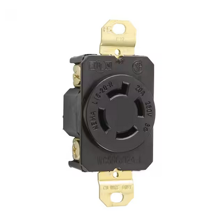 Pass & Seymour Turnlok 20 Amp 250-Volt NEMA L15-20R Locking Receptacle - 91002970098
