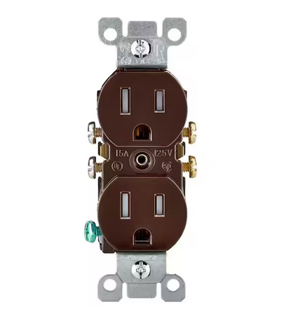 15 Amp 125-Volt Heavy-Duty Tamper Resistant Duplex Outlet, Brown 1-Pack (T5320) - 91011829766