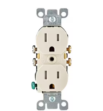 15 Amp 125-Volt Heavy-Duty Tamper Resistant Duplex Outlet, Light Almond 1-Pack (T5320-T) - 91011829769
