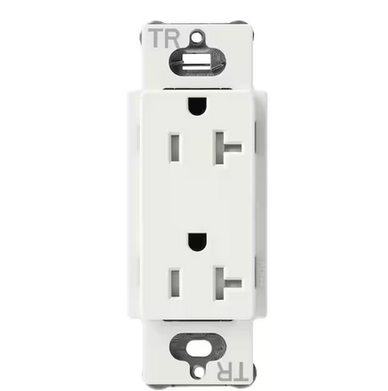 Claro 20-Amp Tamper-Resistant Duplex Receptacle, Architectural White (SCRS-20-TR-RW) - 91009516056