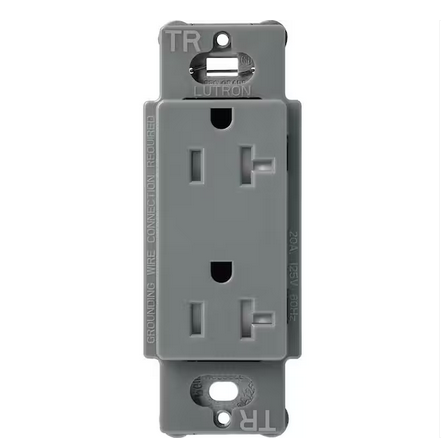 Claro 20-Amp Tamper-Resistant Duplex Receptacle, Slate (SCRS-20-TR-SL) - 91009516062