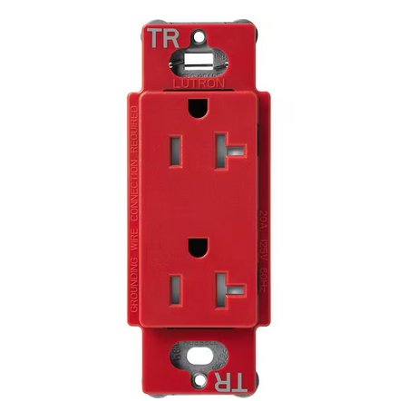 Claro 20-Amp Tamper-Resistant Duplex Receptacle, Signal Red (SCRS-20-TR-SR) - 91009516068