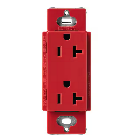 Claro 20 Amp Duplex Outlet, Signal Red (SCR-20-SR) - 91009500316